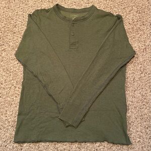 L.L. Bean Men’s Green Long Sleeve Cotton Wool Size L